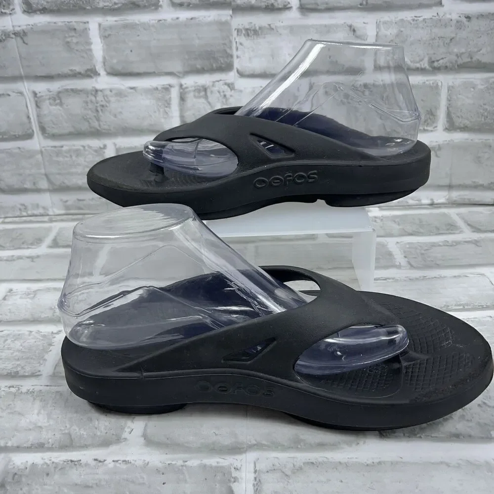 OOFOS Original Recovery Comfort Thong Flip Flop Sandals Black Men 8 -Woman 10